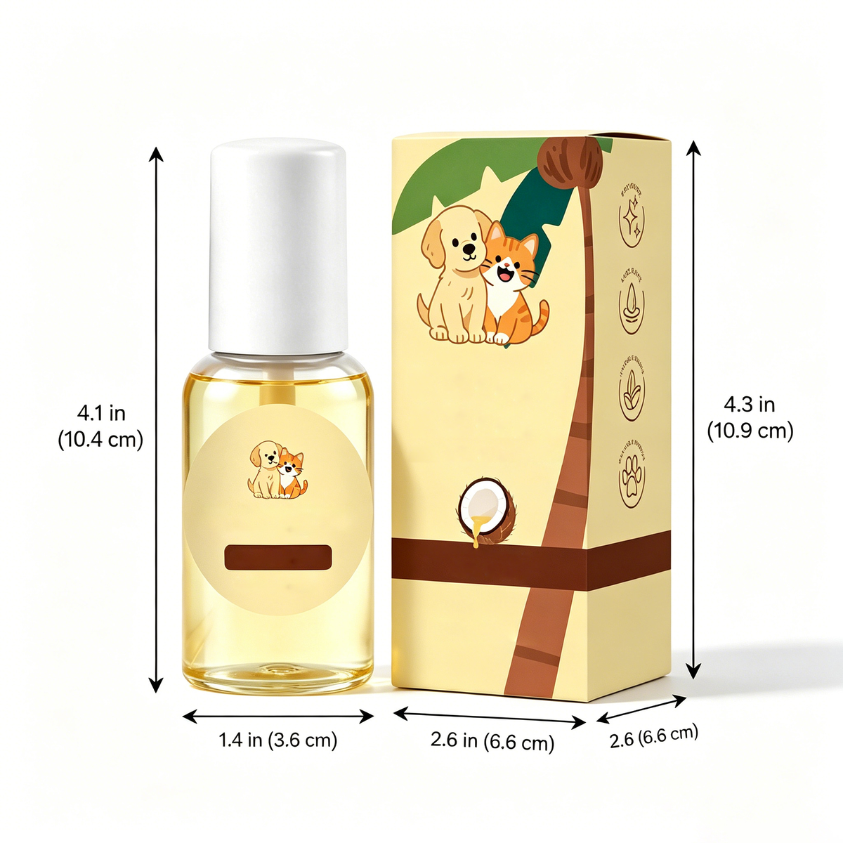 Pet Coat Care Oil – Dog & Cat Fur Conditioning Oil with Coconut Extract & Botanical Oils