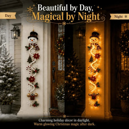 🎄MerryCascade™ Glowing Christmas Door Hanger | 6 Festive Lighted Designs with Warm Glow, Dimensional Details & Space-Saving Vertical Décor ✨